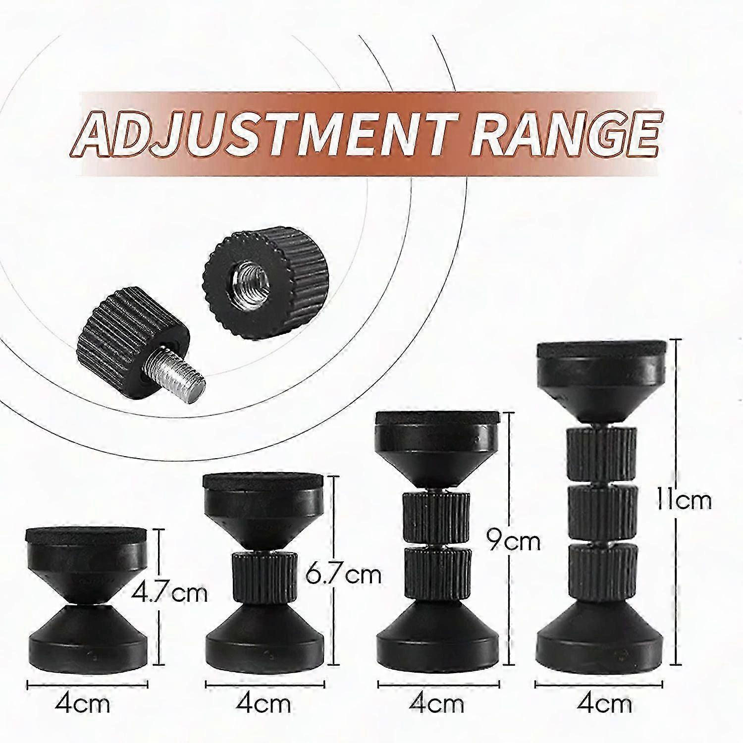Adjustable Threaded Bed Frame Anti-Shake Tool for Stability (2Pcs, Black)