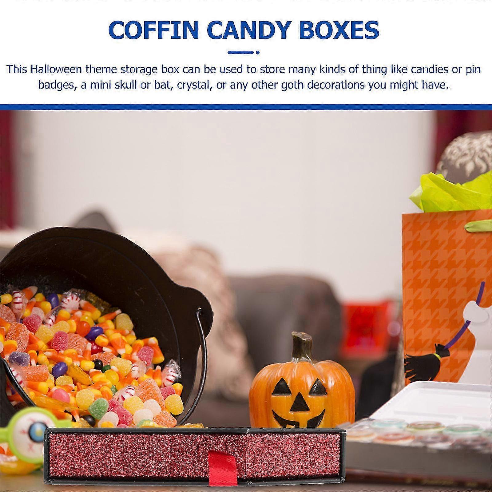 Coffin Shape Halloween Storage Gift Boxes 2Pcs Black