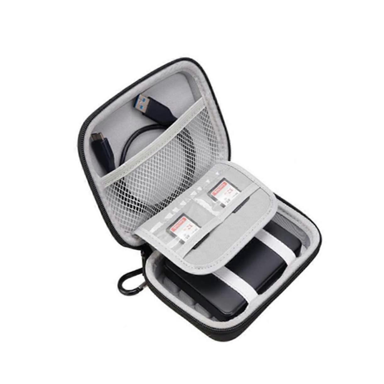 Electronics Travel Organizer EVA Cable Storage Case with ShockResistant Shell and MultiAccessory Compartments