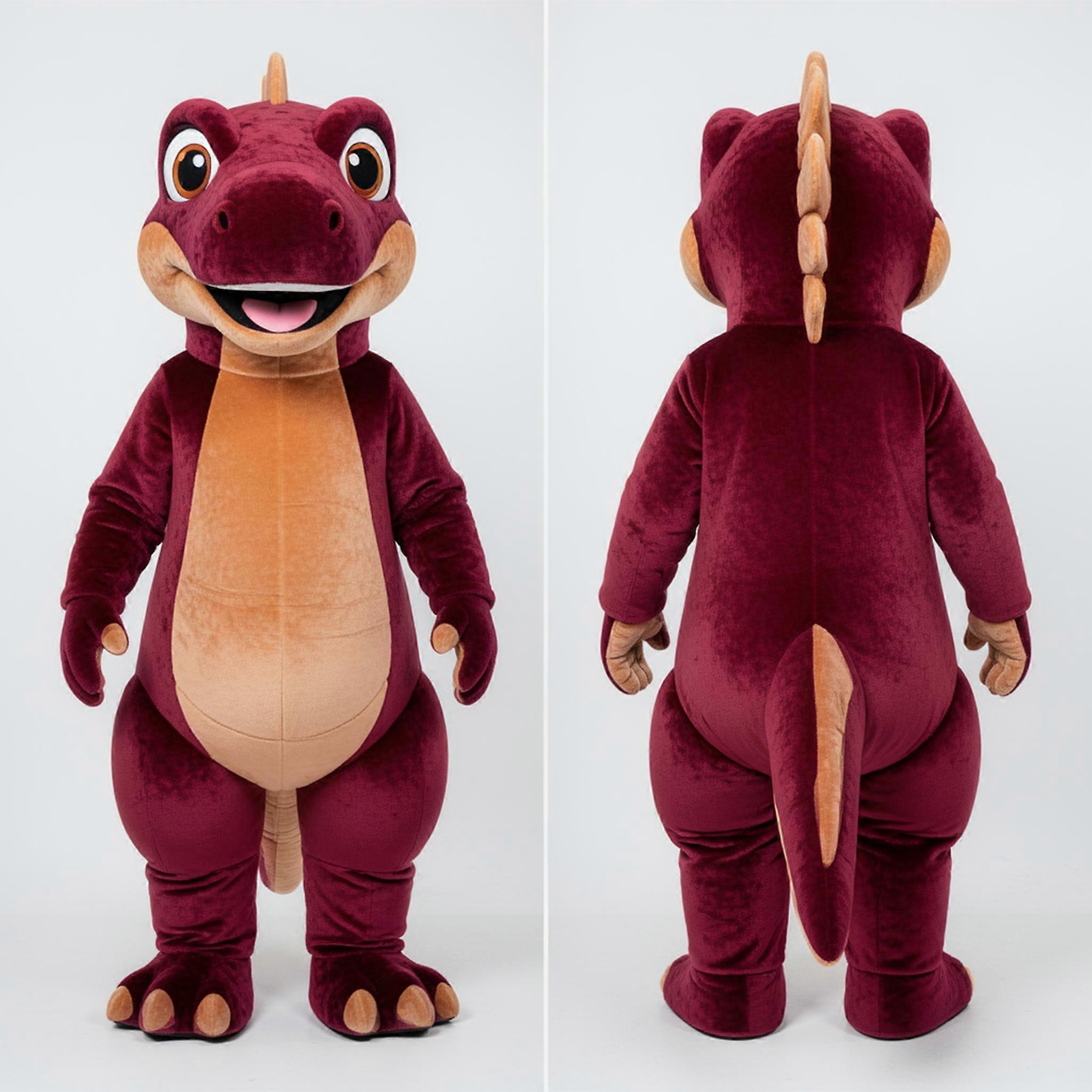 MASTICOT Maroon Plush Iguanodon Mascot
