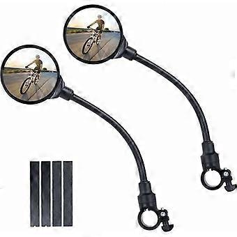 Bicycle Mirror, 2 Wide Angle 360 Rotating Bicycle Mirrors, Convex Acrylic Safety Mirrors for 22-30mm Handlebars, Bicycle Accessories for All Bikes and