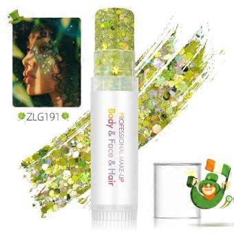 Glitterstift for ansikt og kropp, vanntett holografisk glans for festival, rave, hår og sminke