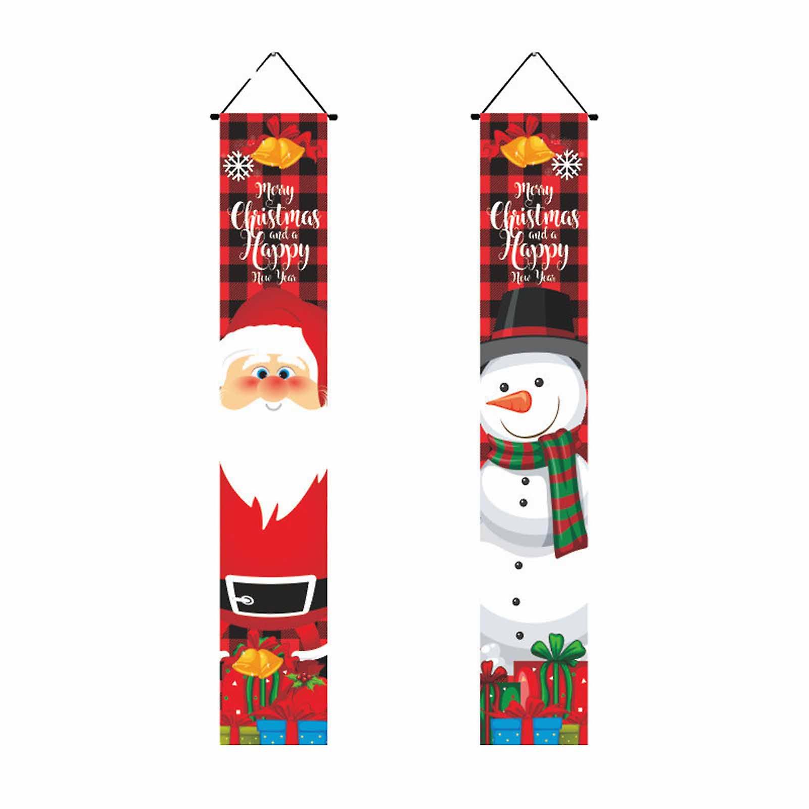 Enseigne de Noël Porte Côté Couplet Durable Polyester Bannières en tissu