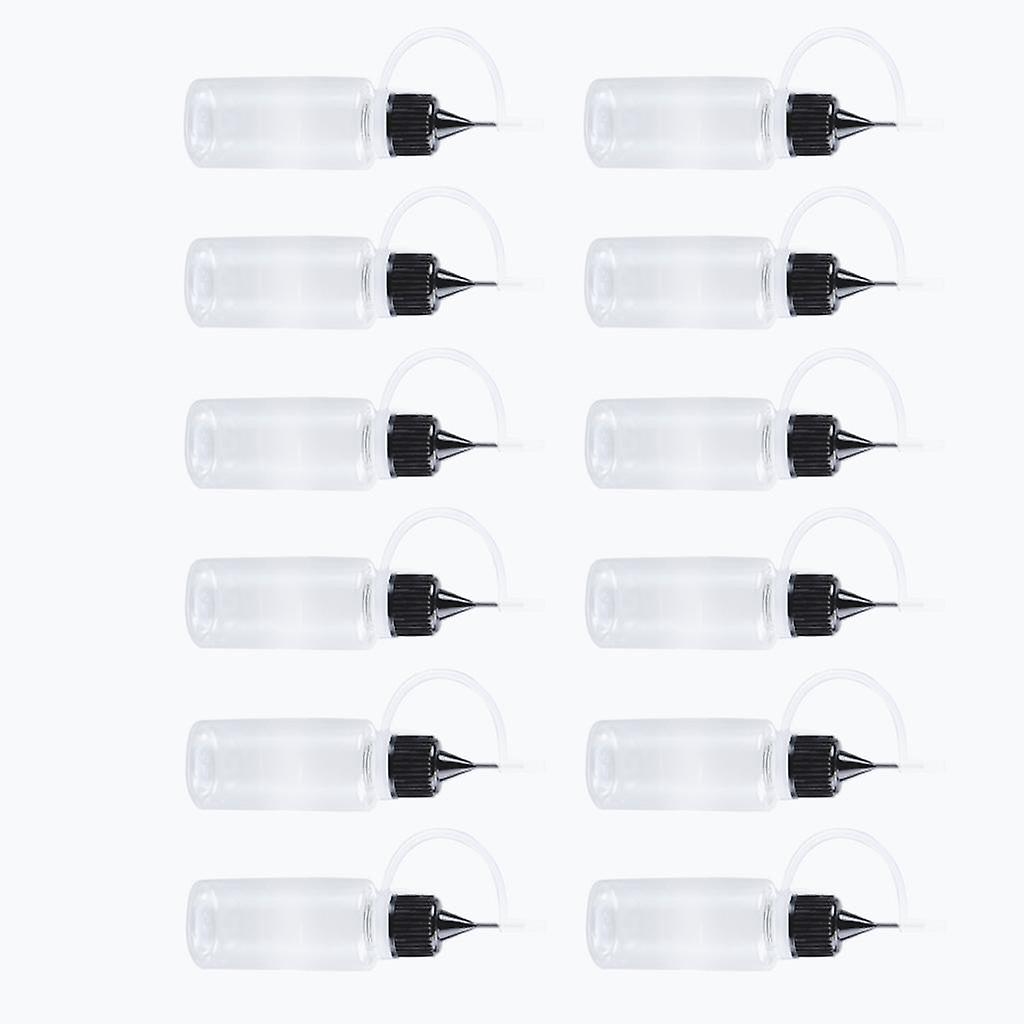 12pcs 15ml Empty Plastic Squeezable Needle Tip Dropper Anti Corrosion Bottle