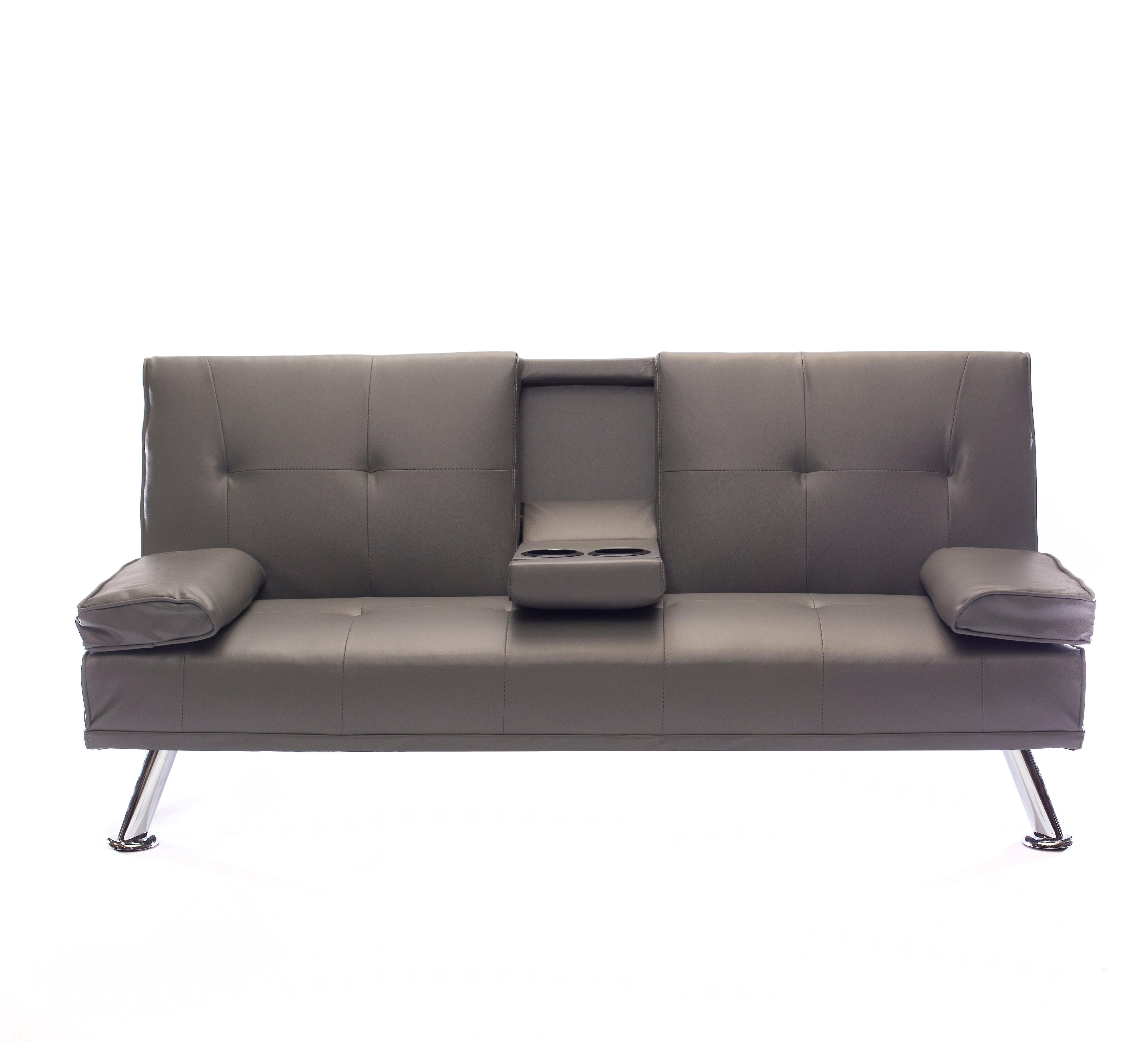 Cinema Sofa Bed Faux Leather With Cup Holders.