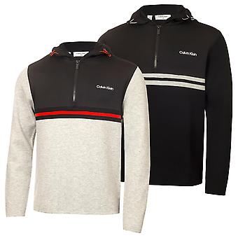 Calvin Klein Mens Addington Meia Zip Stretch Suéter de golfe térmico