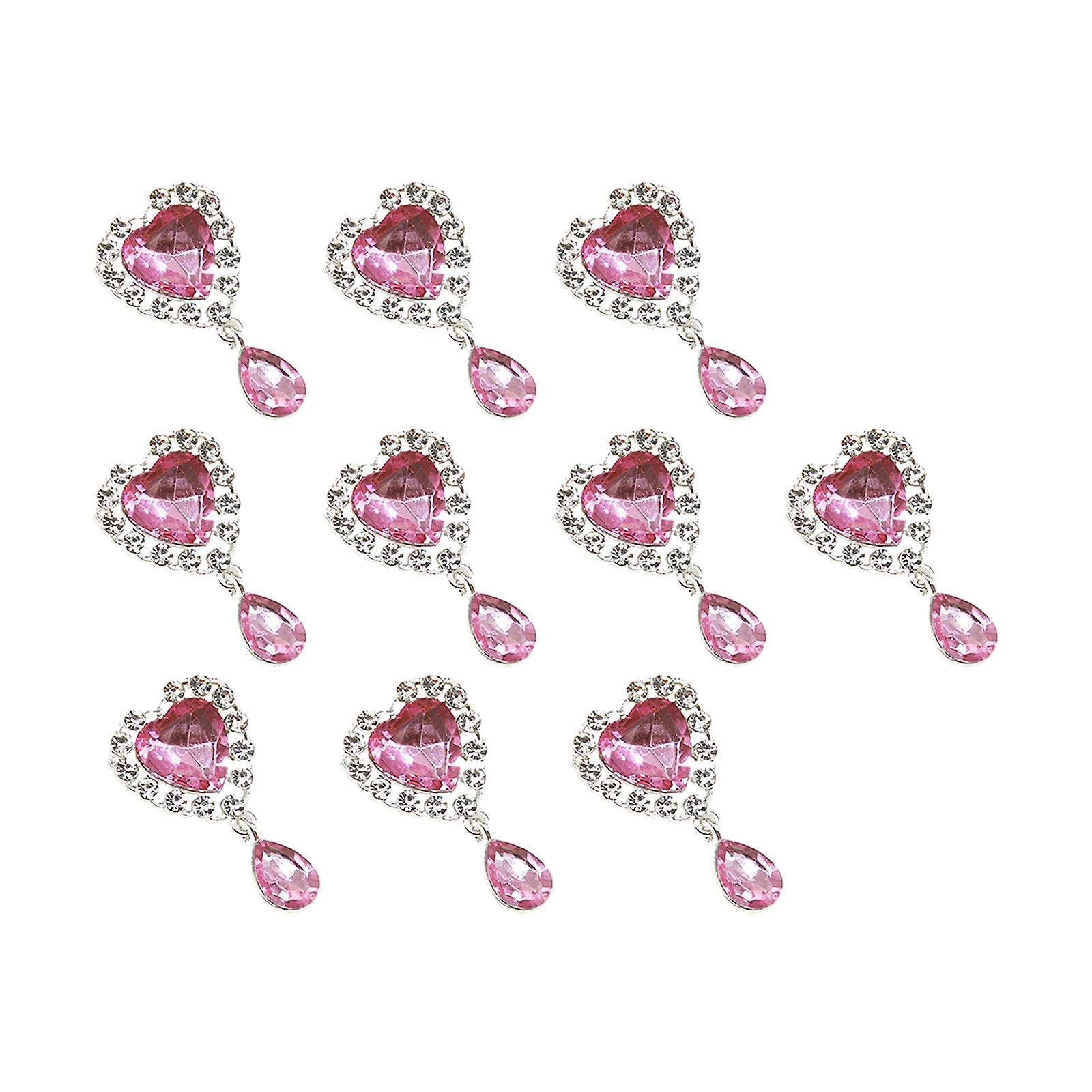 10Pcs Flat Back Rhinestones Buttons Flatback Embellishments for Scrapbooking