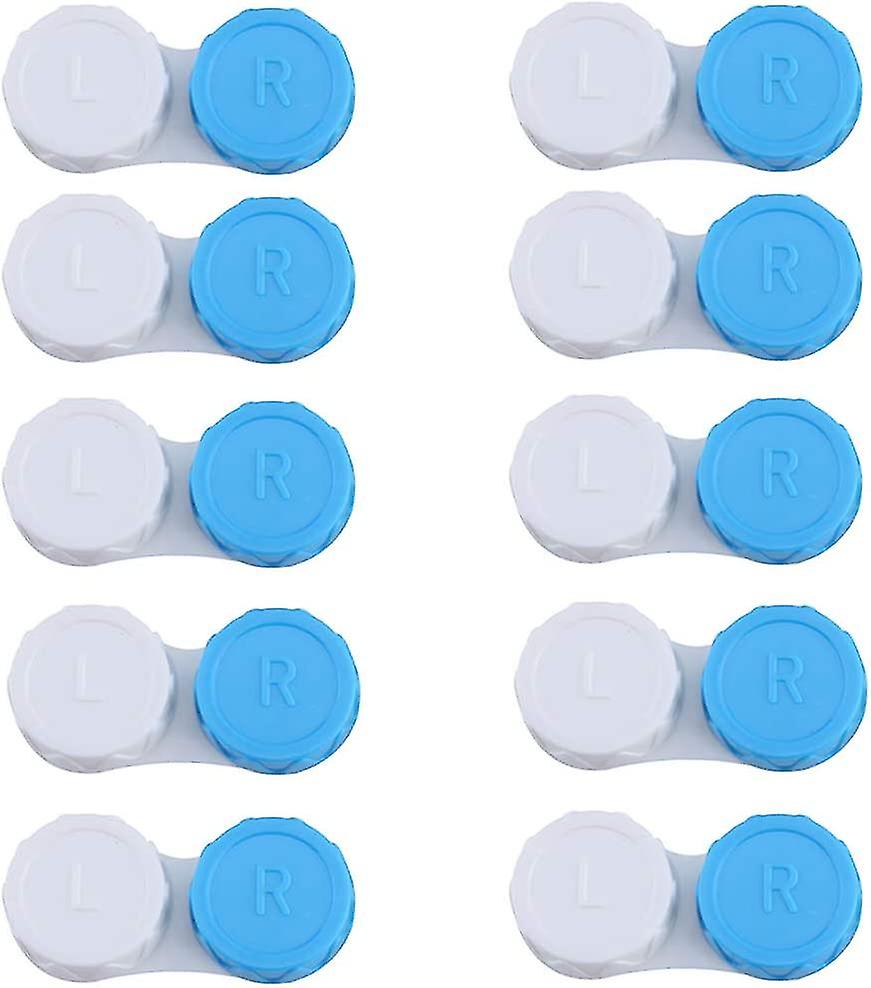 10 Pieces Contact Lens Case Box Holder Container Soak Storage Kit