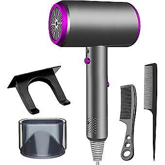 haardroger, 1200w sneldrogende ionische haardrogers voor vrouwen, lichtgewicht föhn met standaard voor home travel salon-grijs