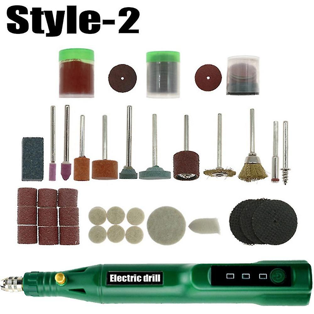 Usb Cordless Mini Electric Drill Power Tools Multifuctional Grinder Grinding Accessories Set 3 Speed