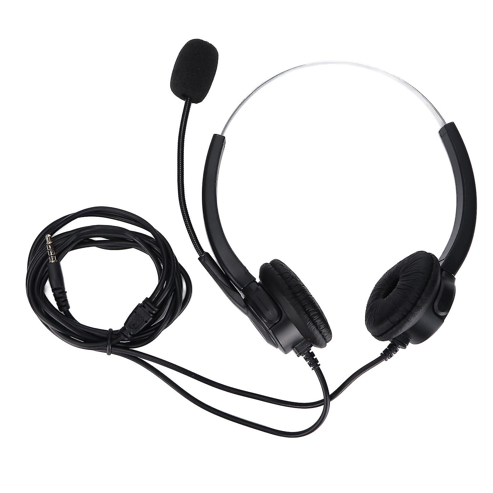 Call Center Headset, 3.5mm USB Jack, Noise Cancelling, Volume Control, Customer Service Headset for Desktop Computer