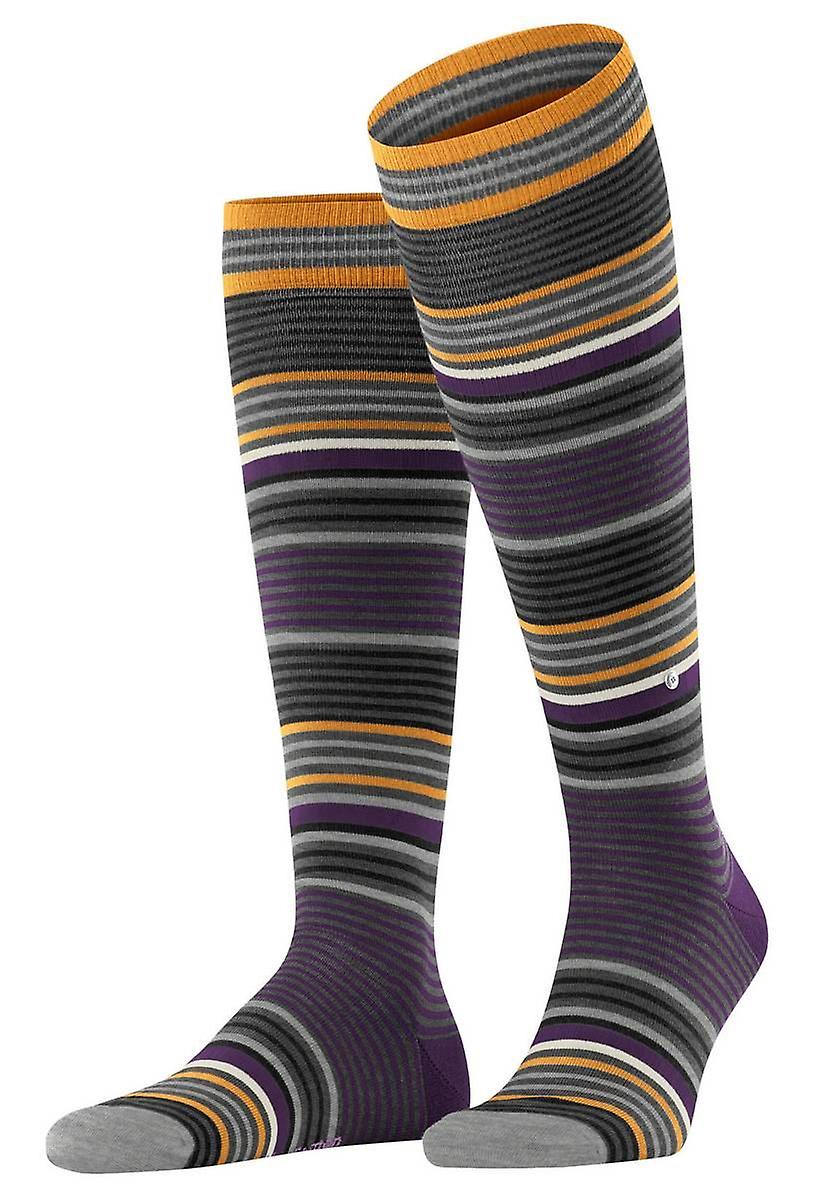 Burlington Stripe Knee High Socks - Dark Grey