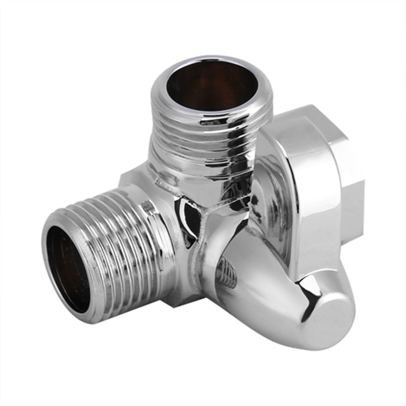 G1/2" Chrome Plated Brass 3 Way T-Shaped Diverter Adapter for Mounted Shower Arm