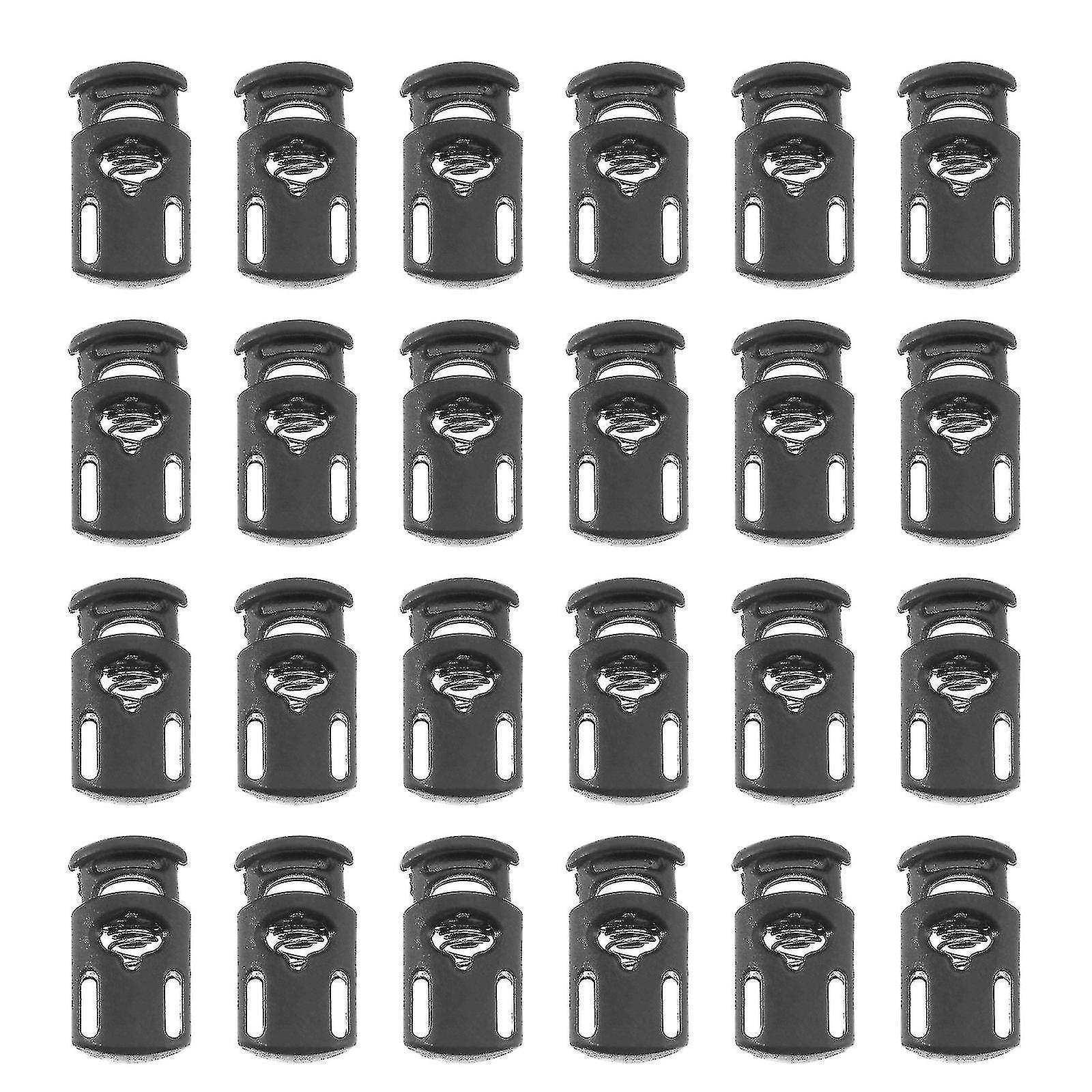 100 Pcs Plastic Single Hole Spring Stop Clothing Tent Drawstring Rope Toggle String Cord Locks End