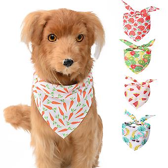 5 Piece Pet Summer Triangle Towel (Fruit Style), Kitten Collar Pet Collar, Summer Scarf, Slobber Scarf, Dog Collar