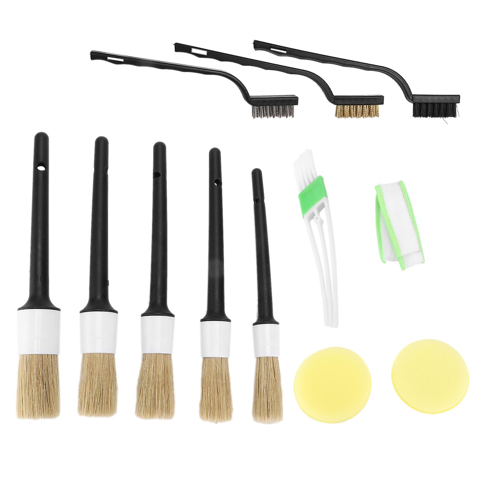 13PCS/Set Car Cleaning Detailing Brush Set Bushy for Exhaust Pipe Bumper Chassis Spoke Badge