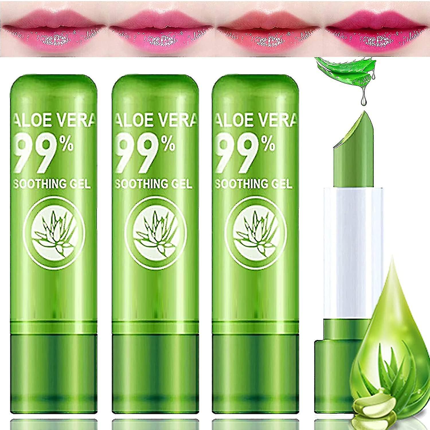 4 Pack Aloe Vera Lippenstift, lange tragen nhrenden Lippenstift,  wasserdichte feuchtigkeitsspendende Farbe ndernder Lippenbalsam  Lippenstift, Lipgloss, magische Temperatur Farbwechsel ma | Fruugo DE