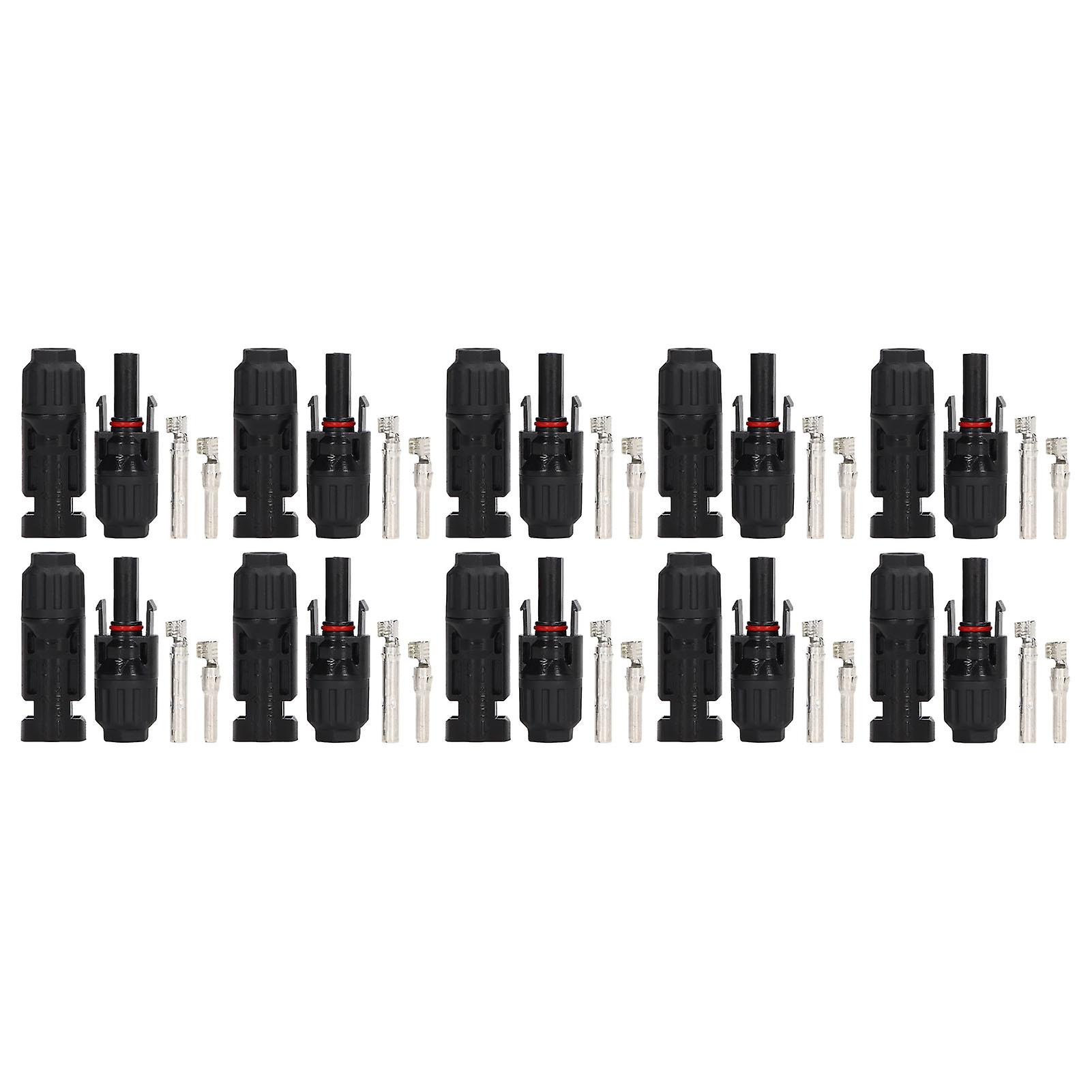 10Set 30A 1000V Solar Panel Connectors Flame Retardant 100V Male Female 30A1000V Solar Panel Connectors