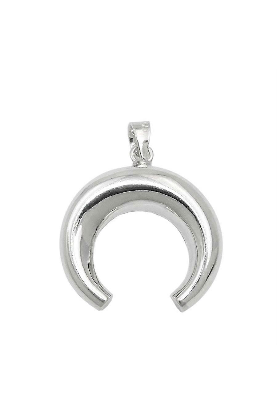 Pendant Convex Moon Polished Silver 925 - Gl93934