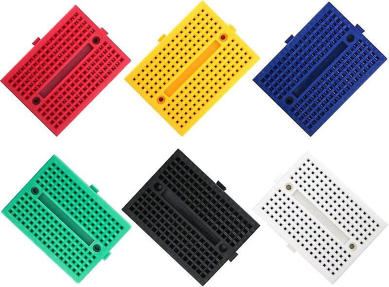 6-Piece SYB-170 Mini Electronic Breadboard Kit with Multicolor Dots for Prototyping