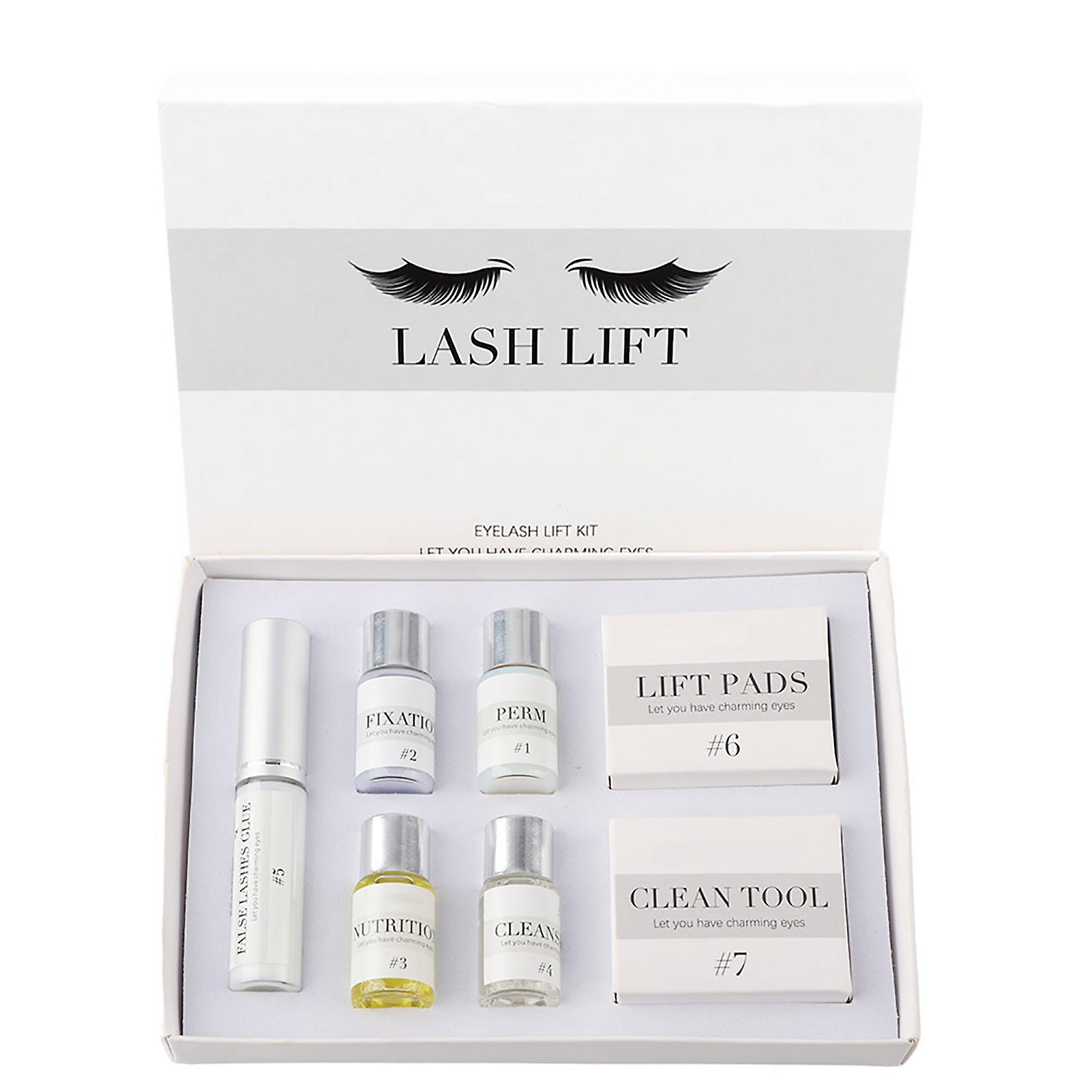 Eyelash Perm Kit, Eyelash Lifting & Curling, Silicone Pad, Fixation, Nourishing Agent (37ml)