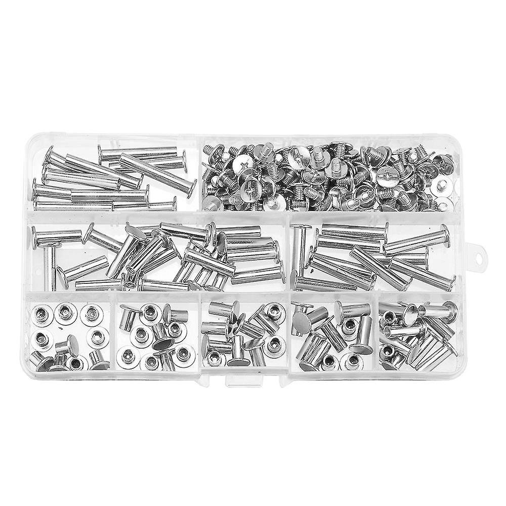 90 Sets M5 6-30mm Nickel Plating Phillips Chicago Binding Posts Stud Screws Rivet Button Bookbinding