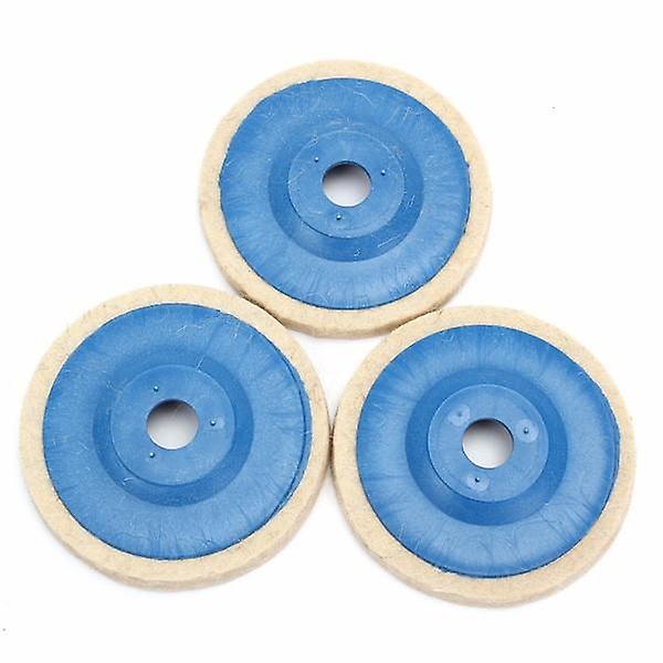 3Pcs 4 Inch 100mm Round Grinding Wool Pad Polishing Wheel Felt Buffer Disc Set