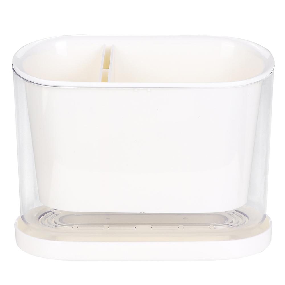 Kitchen Tableware Chopsticks Spoon Fork Draining Rack Organizer Storage Cutlery Holder(White)