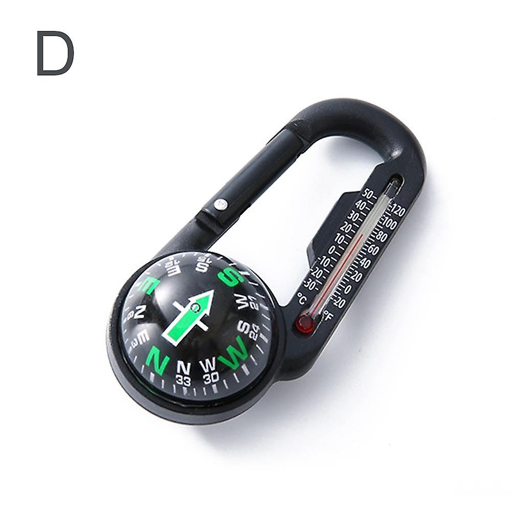 Style 4 (D) $ material mountaineering buckle compass multifunctional outdoor compass with thermometer portable keychain compass