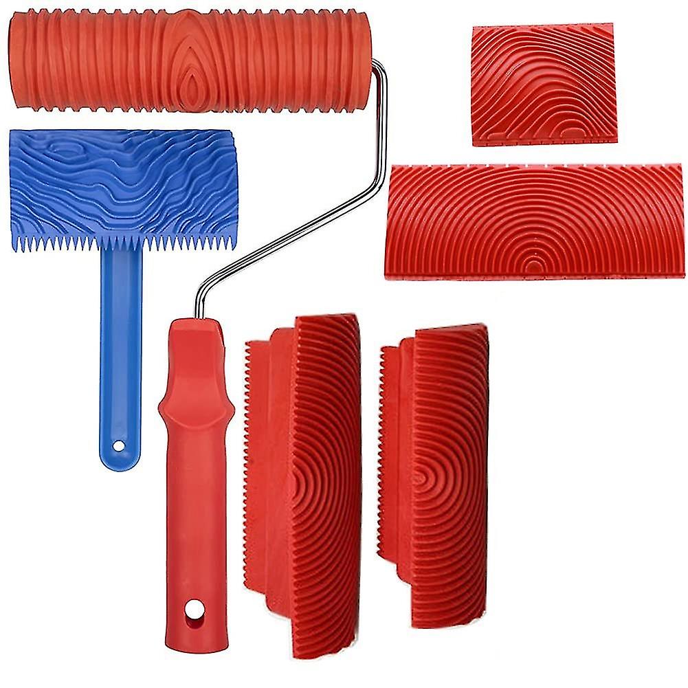 Wood Grain Tool Set, 6pcs 7" Graining Painting Tool Wood Texture Paint Roller Wood Pattern Tools For