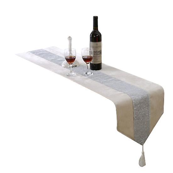 180cm Striped Tablecloth Cover Dining Table Runner Holiday Tassel Meal Decor