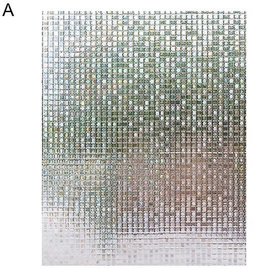 1 Sheet Glass Sticker Stain-resistant Reusable 3D Modern Lattice Privacy PVC Static Film for Balcony