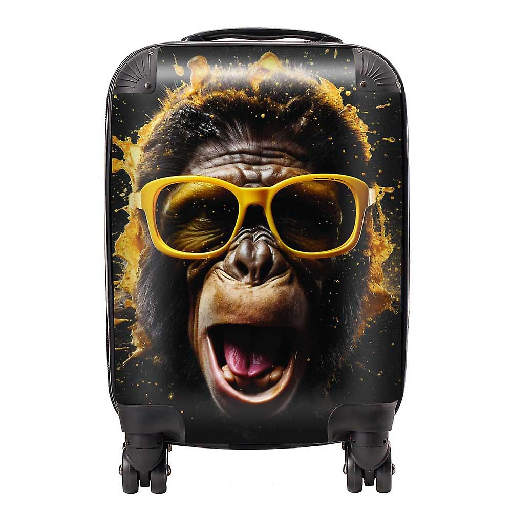 Splashart Monkey Face With Yellow Glasses Suitcase