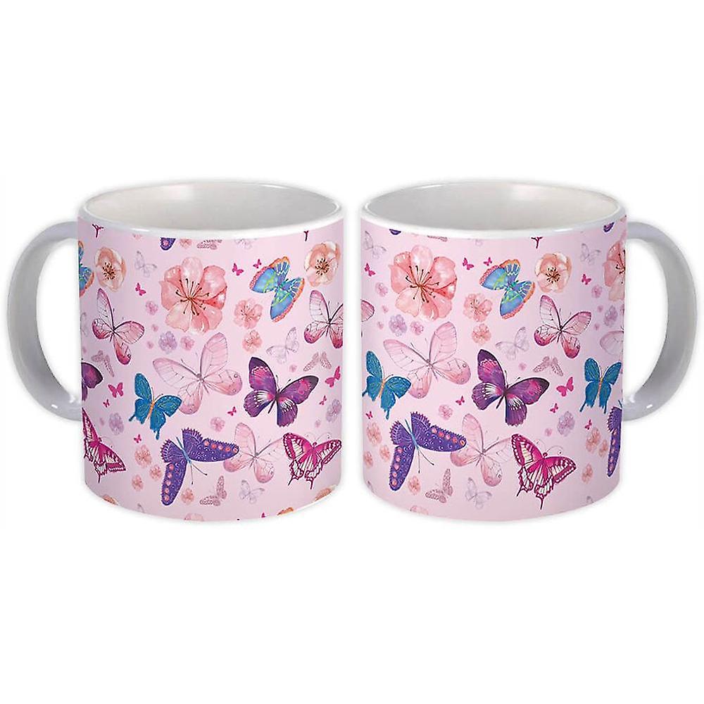 Taza de regalo: Mariposas fantasiosas Pastel