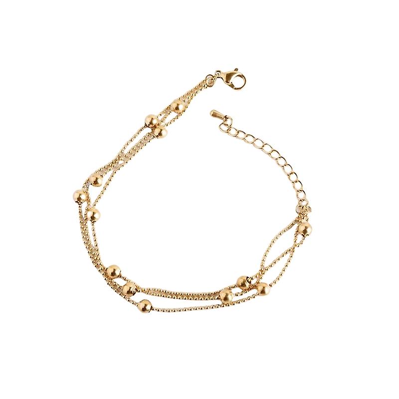 Gold Ankle Bracelet for Women,Gold Plated Anklets Three Layered Beach Foot Chain