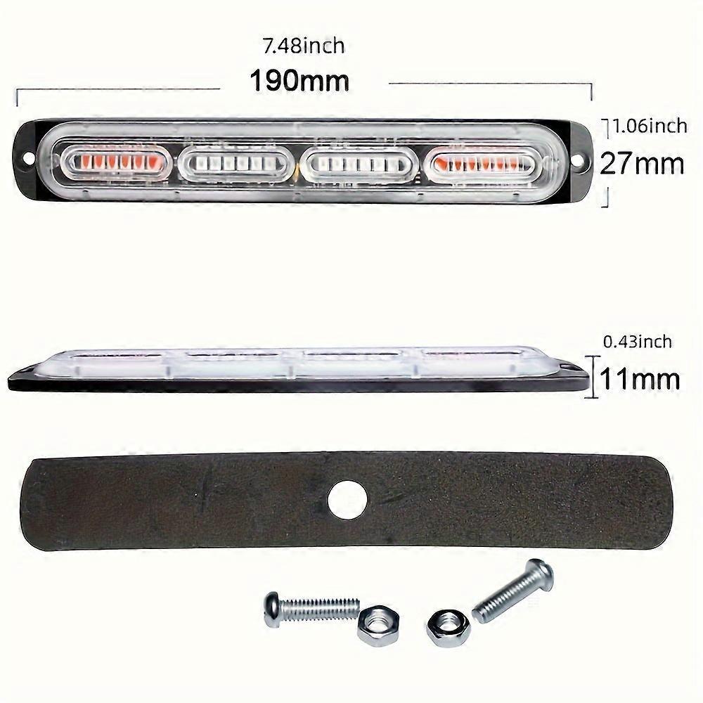 2pcs-24LED Ultra-Thin Light Bar Grill lights for cars Off Road Vehicles Trucks DC12V -24V