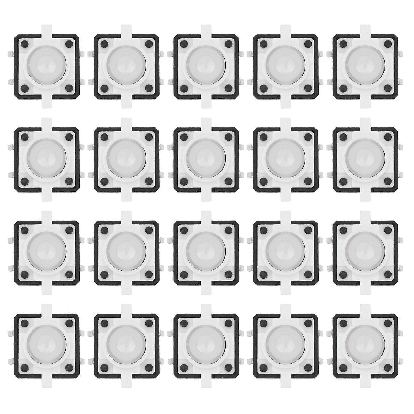 20PCS 12x12x7.3mm Tactile Push Button Switch LED Momentary Tactile Push Button SwitchWhite