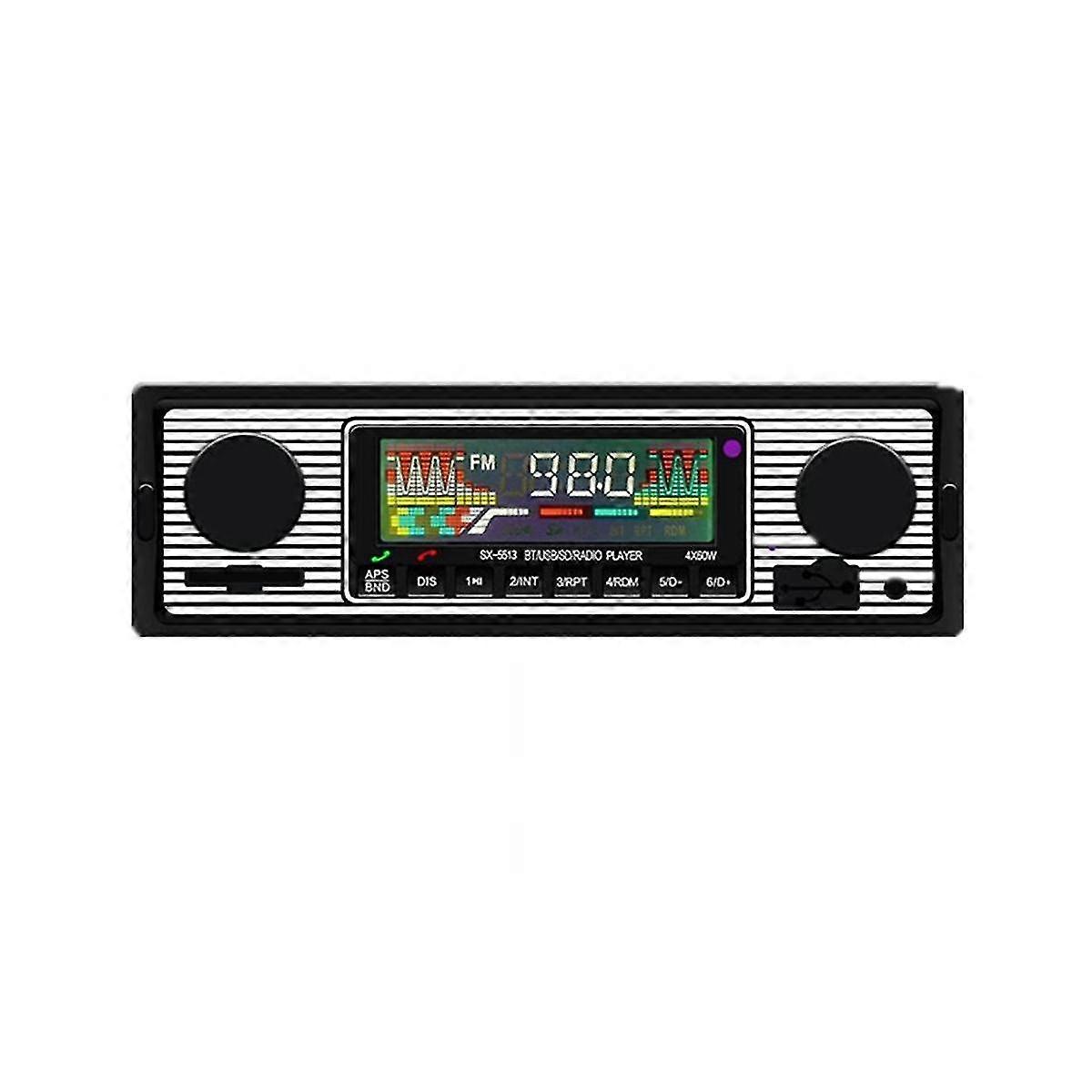 New Retro Car Wireless Bluetooth 12v Mp3 Player Aux Audio Input Card Insert Usb Flash Drive Multime