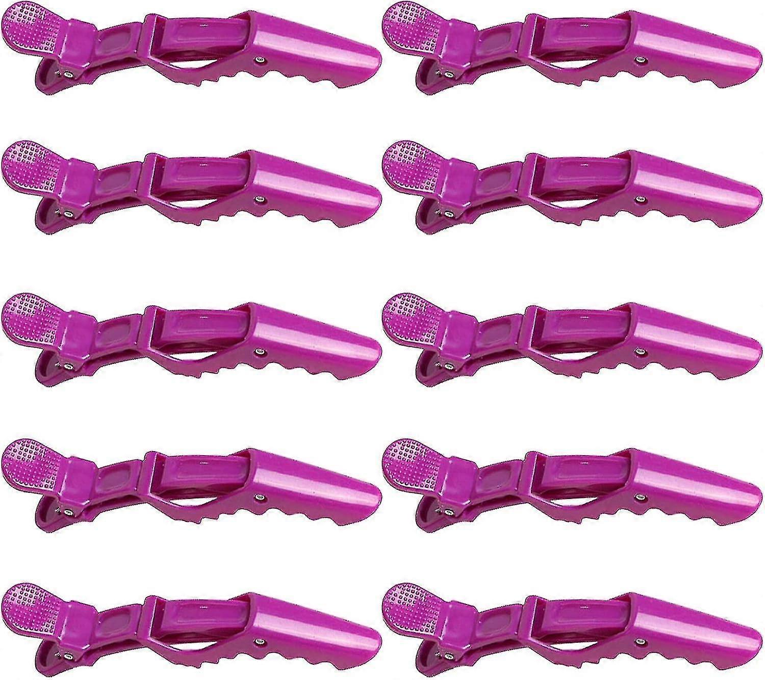 10db Krokodil Barrette,professzionális formázó hajcsipeszek,metszőbilincs (rózsaszín)