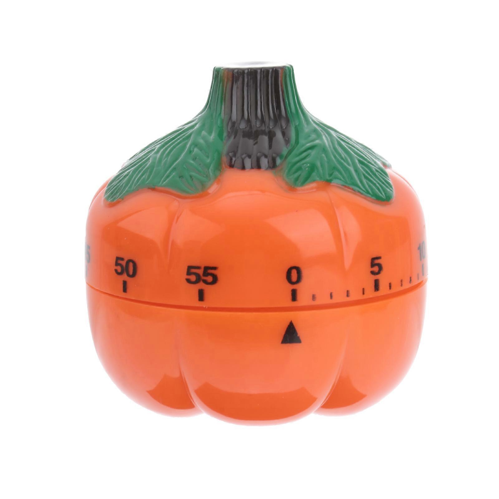 Pumpkin Design Mechanical Timer Kitchen Timer Household Cooking Time Manager Baking Reminder Cooking Countdown Timer (Orange)