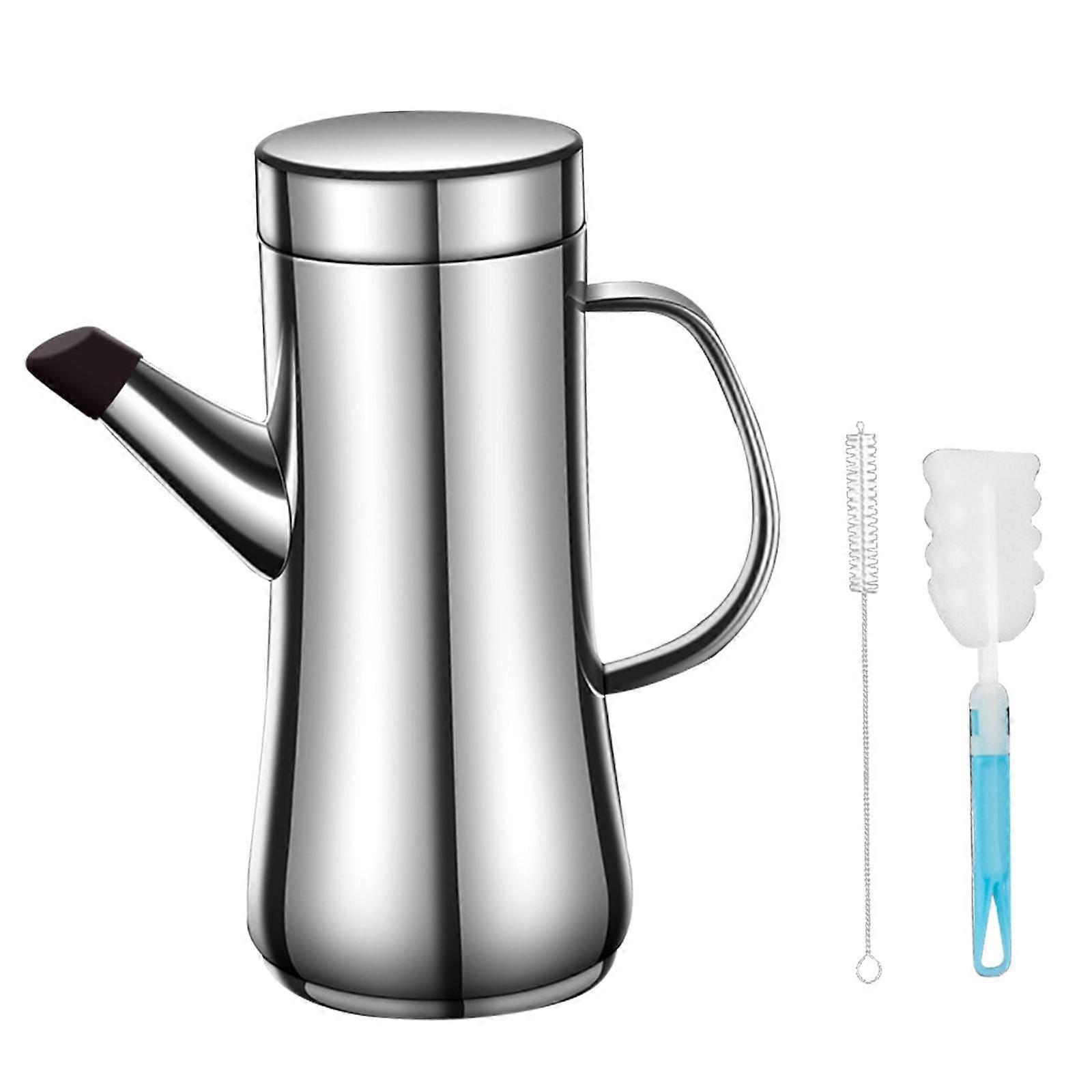 올리브 오일 디스펜서 병 요리 주방 600ML용 스테인레스 스틸 오일 용기