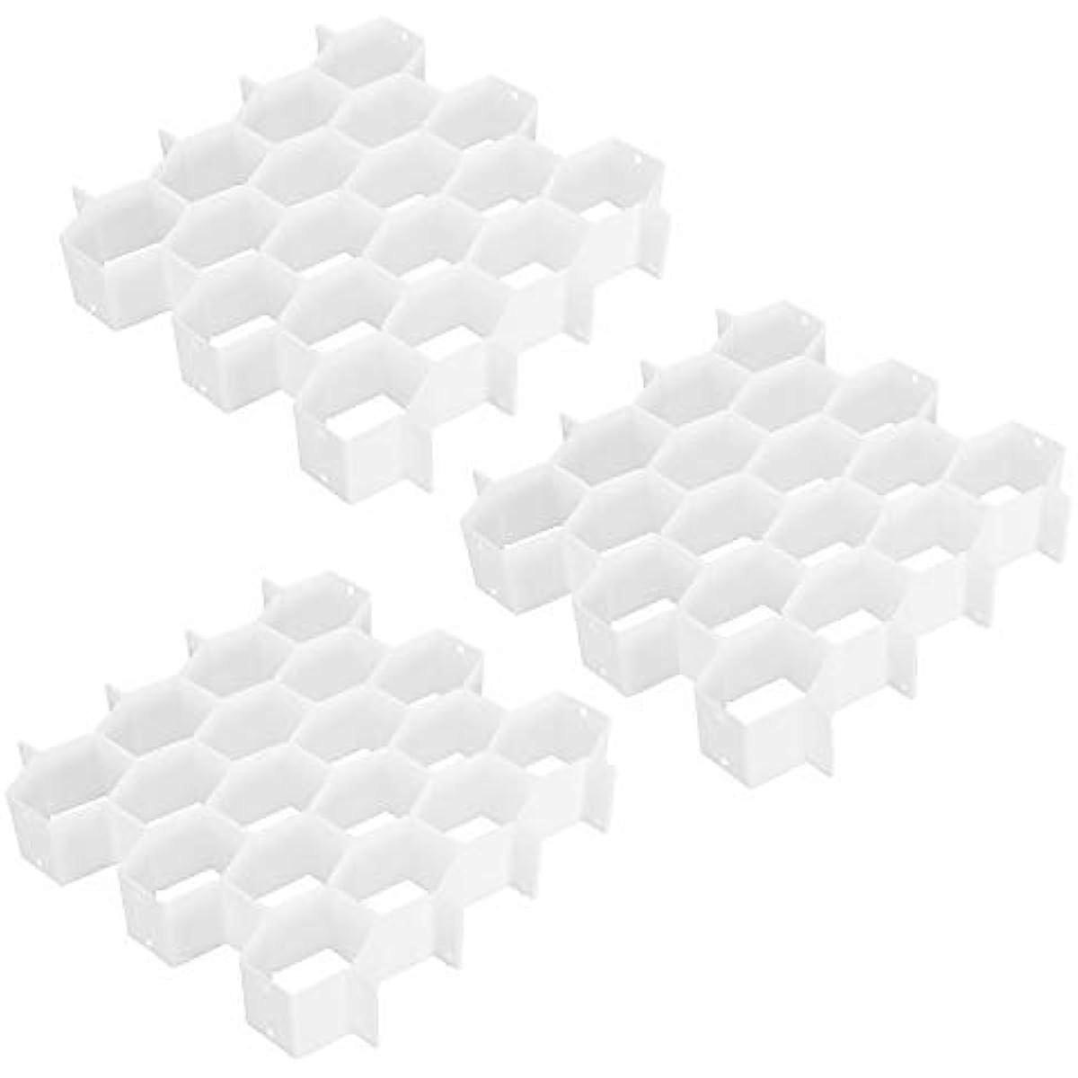 3 Pack Honeycomb Drawer Organizer Plastic Partition Cabinet Clapboard Storage Boxes Closet Organizer Drawer Dividers