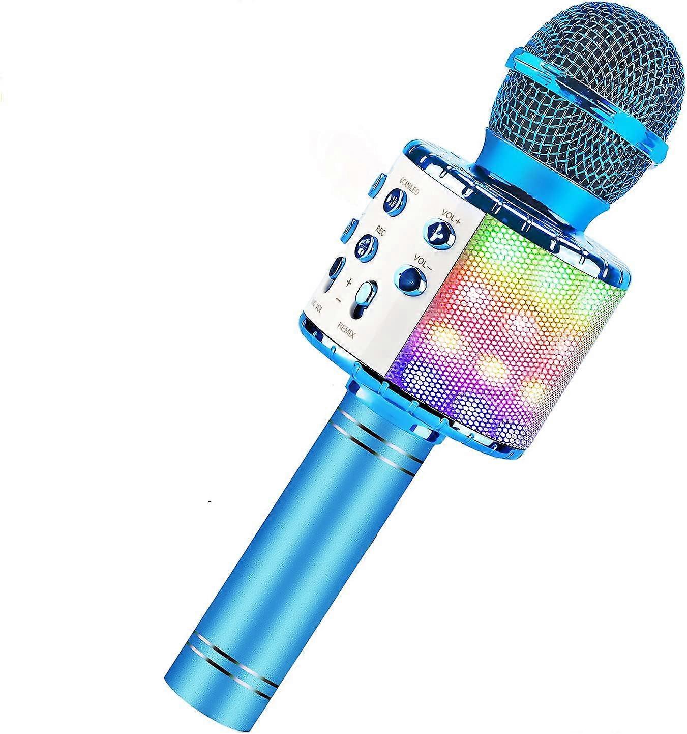 2025, Bluetooth 4 în 2 microfon fără fir karaoke cu lumini LED, microfon portabil pentru copii, fete
