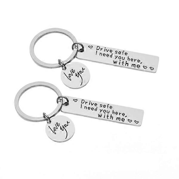 Key ring "Drive safe" stainless steel Silver