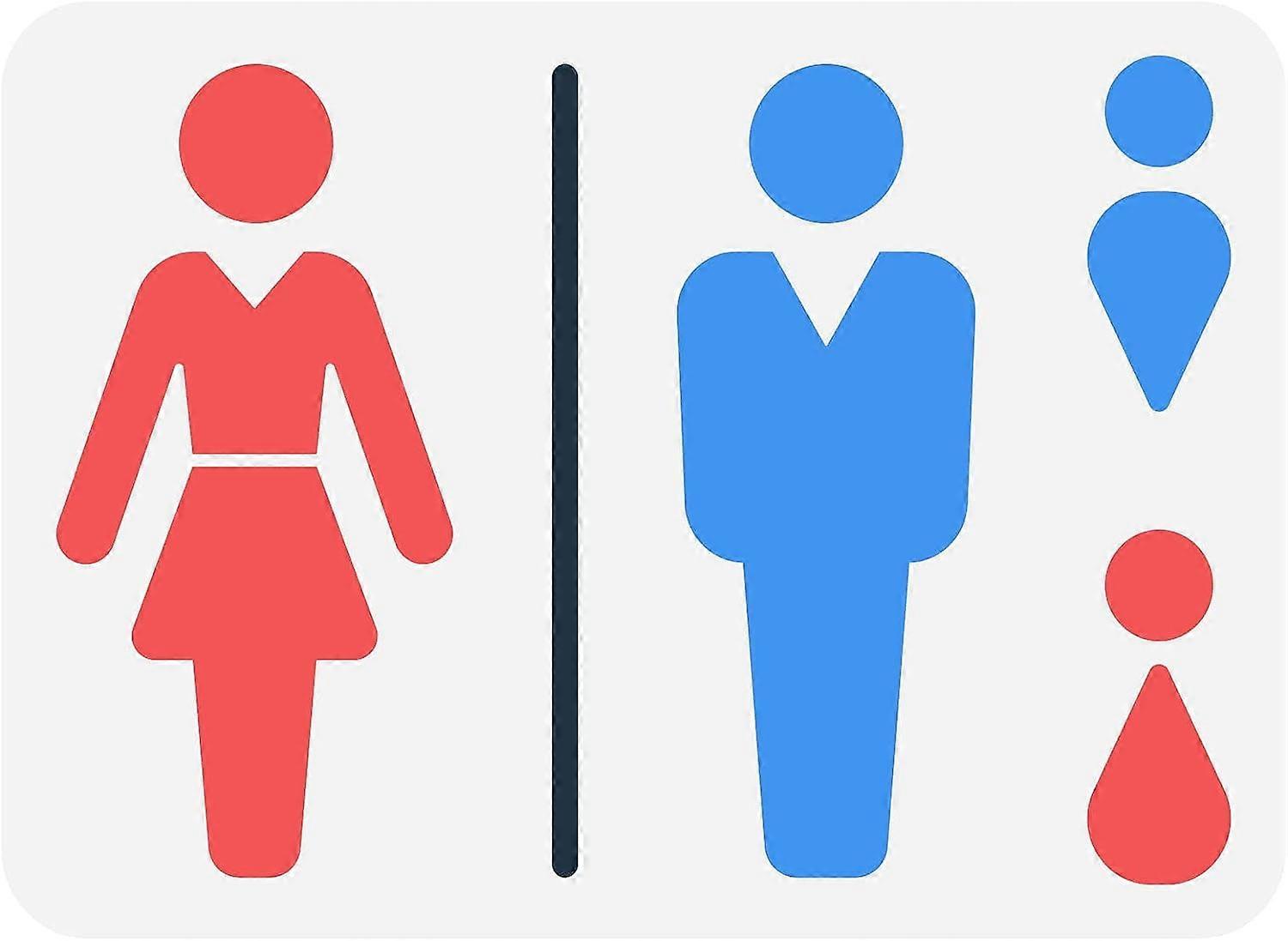 Bathroom Sign Stencil 8.3x11.7 inch 2 Style Reusable Toilet Signs Painting Template DIY Craft WC Signs Stencil for Male and Female Distinction Stencil