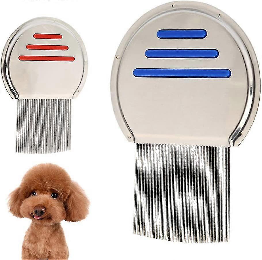 2 Pieces Flea Comb,pet Lice Combs,grooming Tools Metal Comb, Crday Flea Removal