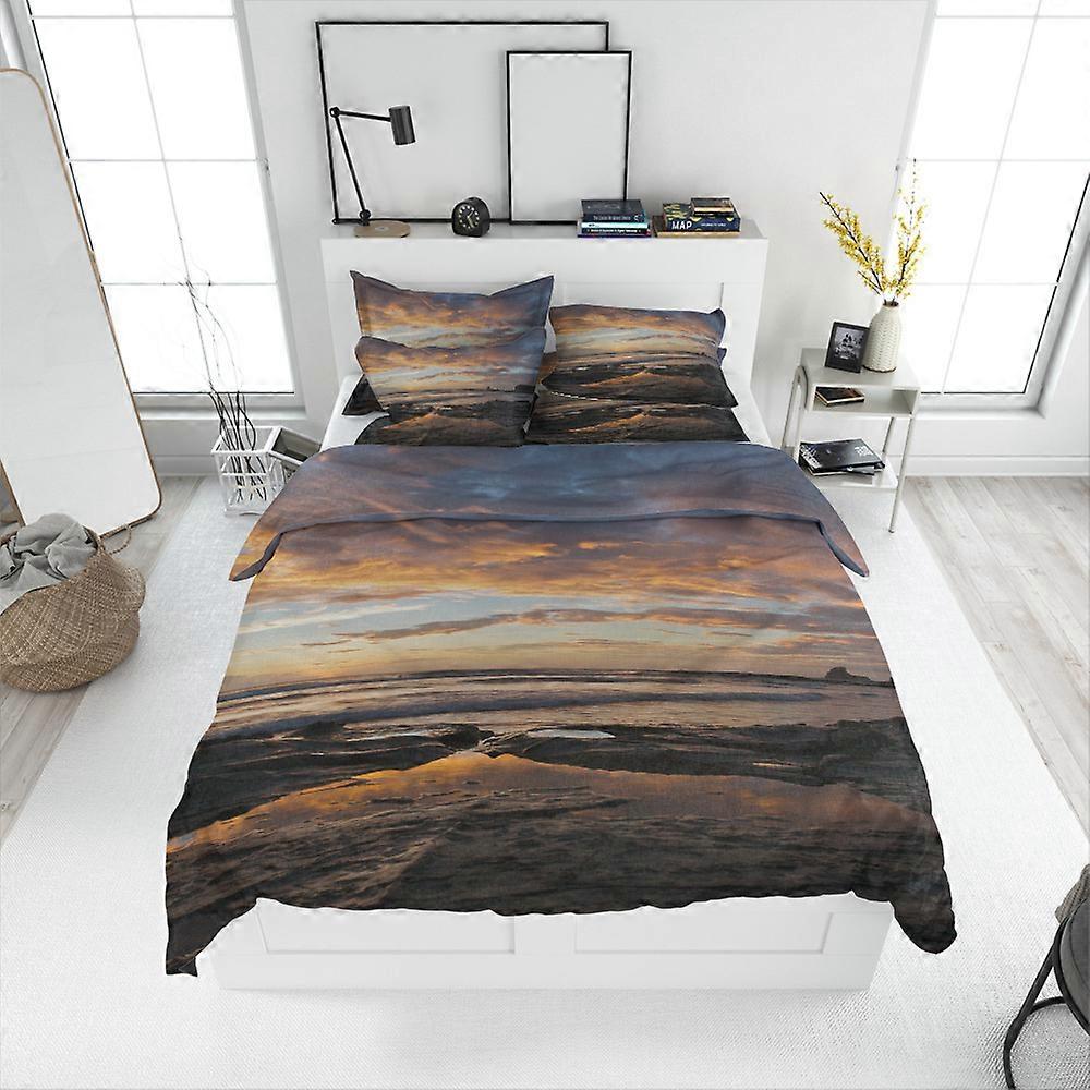 Sunset povlečení na moře 3D prostěradlo z ultra jemných vláken tištěné krajinné povlečení