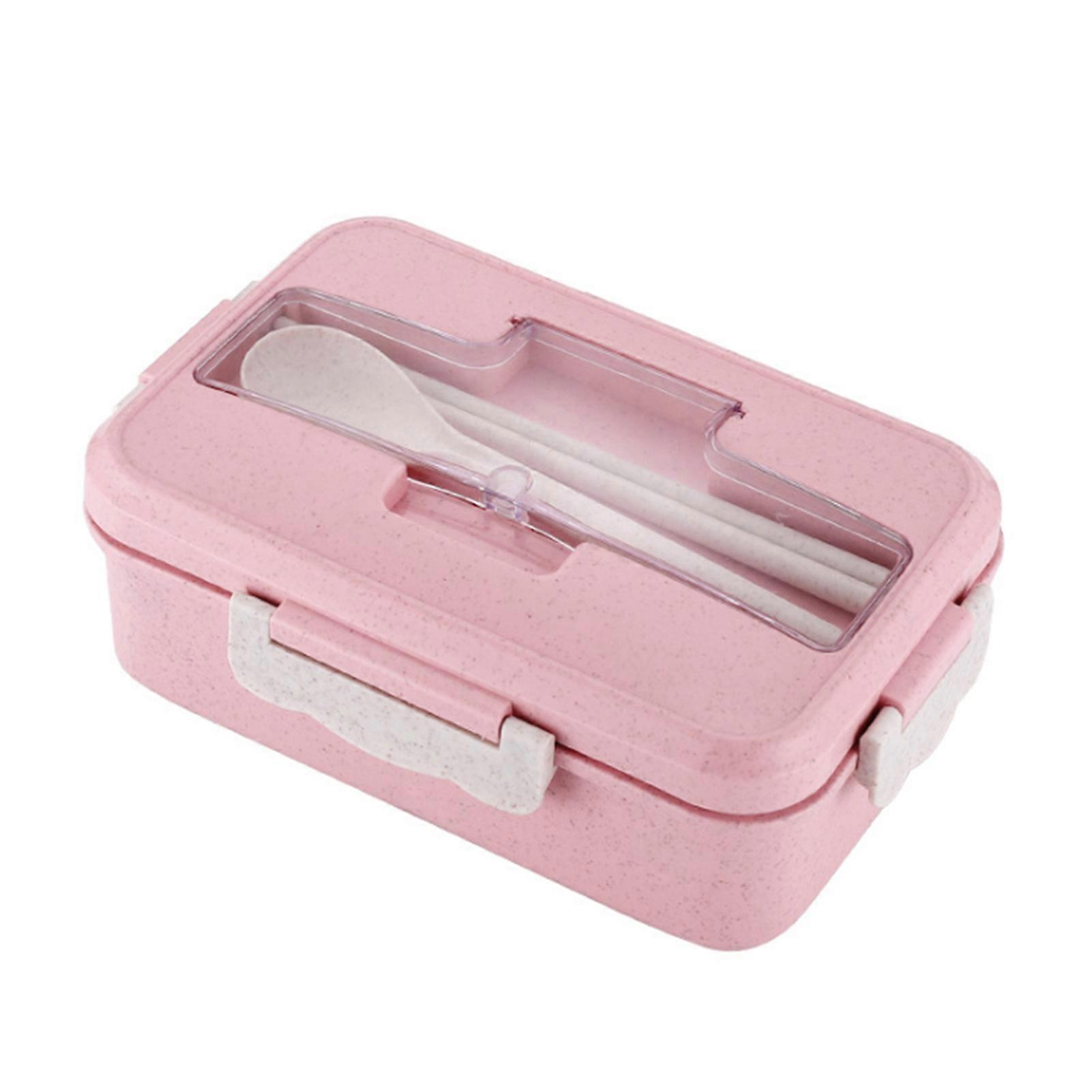 Leakproof Bento Box For Adults With 3 Compartment Lunch Box For Kids With Spoon & Chopsticks Microwave Dishwasher Safe BPA Free Meal Box With Handle