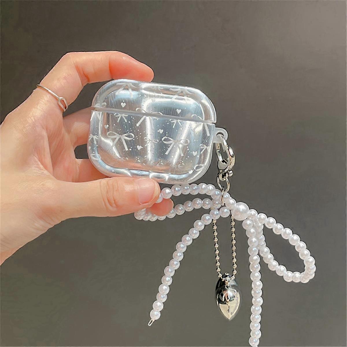 3D Bow Earphone Protective Case for 1/2 Generation, Heart-Shaped Design, Shockproof Protective Case