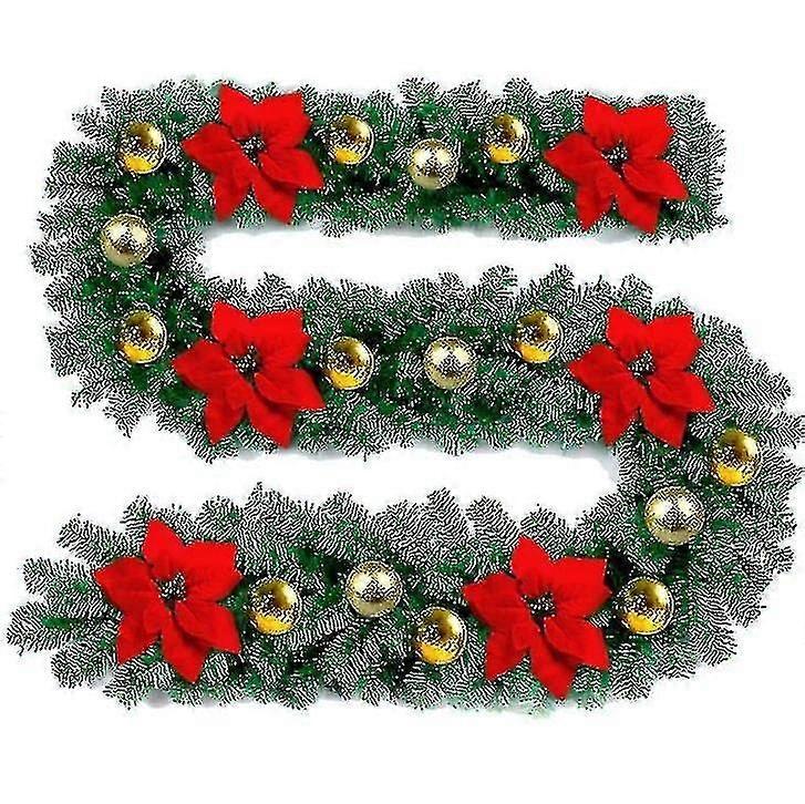 9フィートクリスマスガーランド籐のドアクリスマスデコレーションColor4